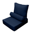 |COVER ONLY| Small Size 23"x24"x6" Outdoor Deep Seat Cushion with Bolster, Water Repellent, Patio Deep Seat Backrest Cushion Bolster Slipcovers Replacement