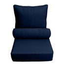 Medium Size 24"x26"x6" Outdoor Deep Seat Cushion with Bolster, Water Repellent, Patio Deep Seat Backrest Cushion Bolster Pillow Insert and Slipcover Set