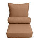 Small Size 23"x24"x6" Outdoor Deep Seat Cushion with Bolster, Water Repellent, Patio Deep Seat Backrest Cushion Bolster Pillow Insert and Slipcover Set