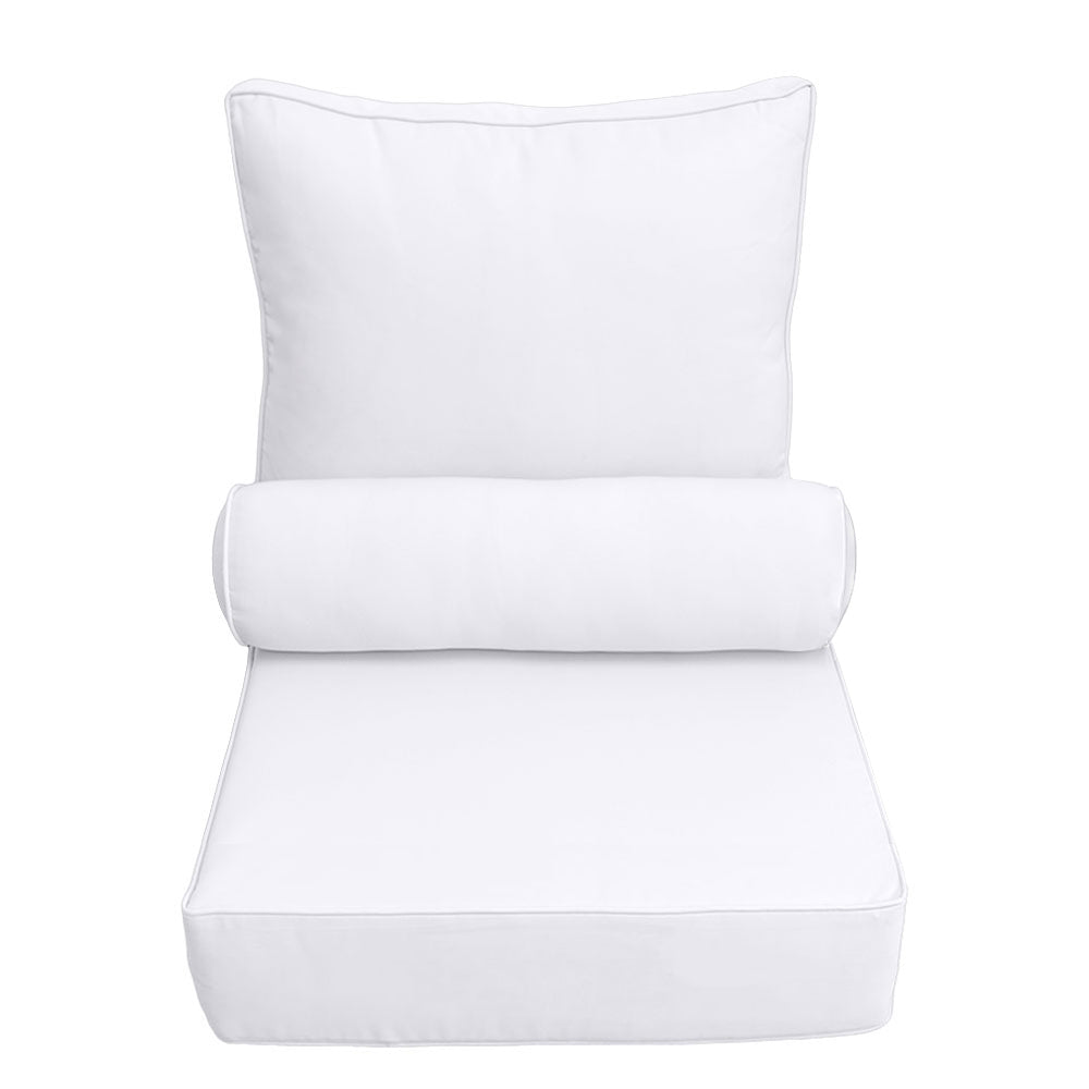 |COVER ONLY| Small Size 23"x24"x6" Outdoor Deep Seat Cushion with Bolster, Water Repellent, Patio Deep Seat Backrest Cushion Bolster Slipcovers Replacement