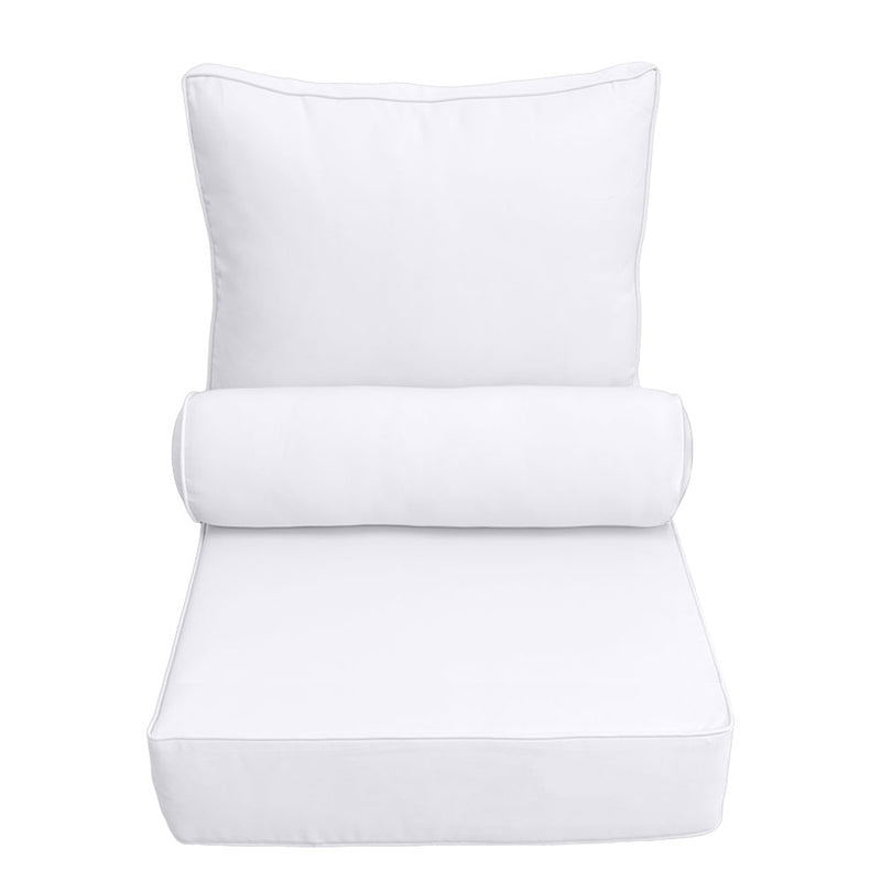 |COVER ONLY| Small Size 23"x24"x6" Outdoor Deep Seat Cushion with Bolster, Water Repellent, Patio Deep Seat Backrest Cushion Bolster Slipcovers Replacement