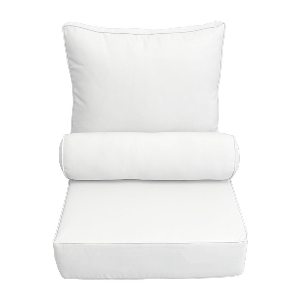 |COVER ONLY| Small Size 23"x24"x6" Outdoor Deep Seat Cushion with Bolster, Water Repellent, Patio Deep Seat Backrest Cushion Bolster Slipcovers Replacement