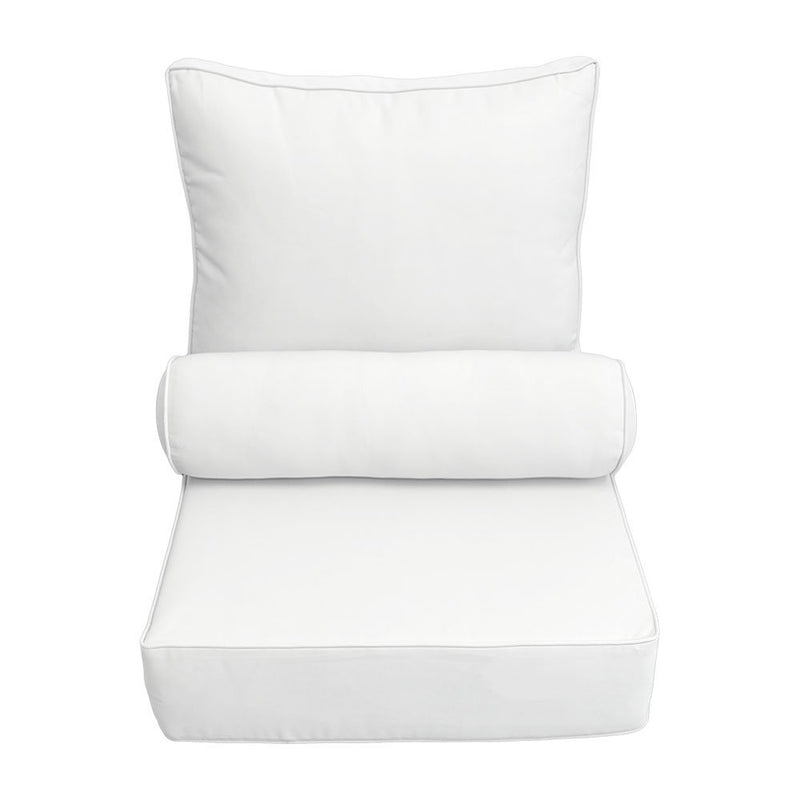 |COVER ONLY| Small Size 23"x24"x6" Outdoor Deep Seat Cushion with Bolster, Water Repellent, Patio Deep Seat Backrest Cushion Bolster Slipcovers Replacement