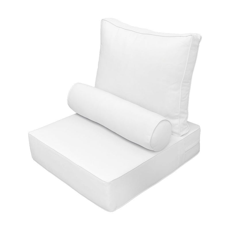 |COVER ONLY| Small Size 23"x24"x6" Outdoor Deep Seat Cushion with Bolster, Water Repellent, Patio Deep Seat Backrest Cushion Bolster Slipcovers Replacement