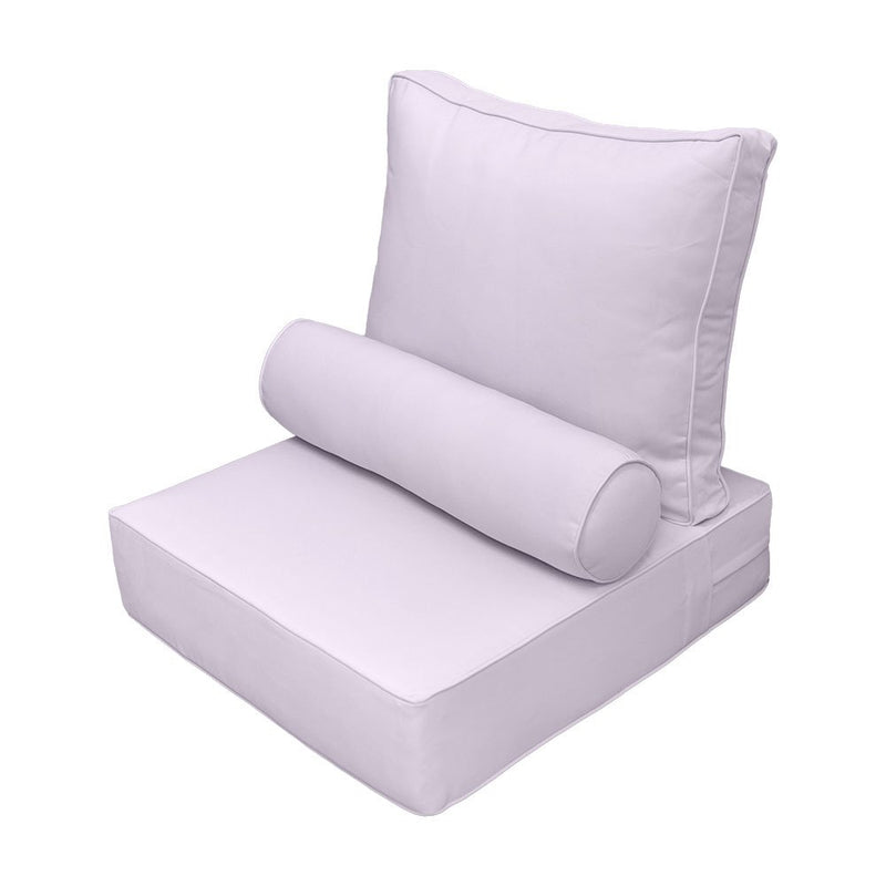 |COVER ONLY| Medium Size 24"x26"x6" Outdoor Deep Seat Cushion with Bolster, Water Repellent, Patio Deep Seat Backrest Cushion Bolster Slipcovers Replacement