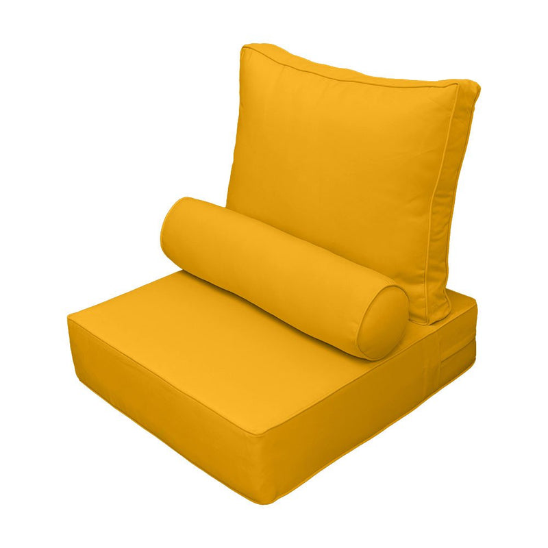 |COVER ONLY| Medium Size 24"x26"x6" Outdoor Deep Seat Cushion with Bolster, Water Repellent, Patio Deep Seat Backrest Cushion Bolster Slipcovers Replacement