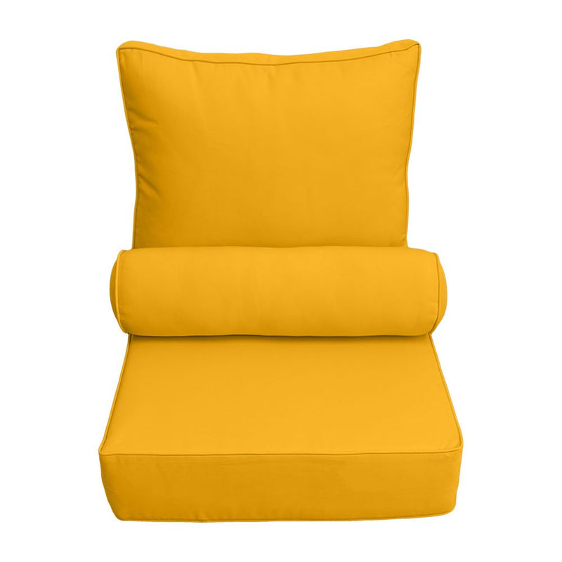 |COVER ONLY| Small Size 23"x24"x6" Outdoor Deep Seat Cushion with Bolster, Water Repellent, Patio Deep Seat Backrest Cushion Bolster Slipcovers Replacement