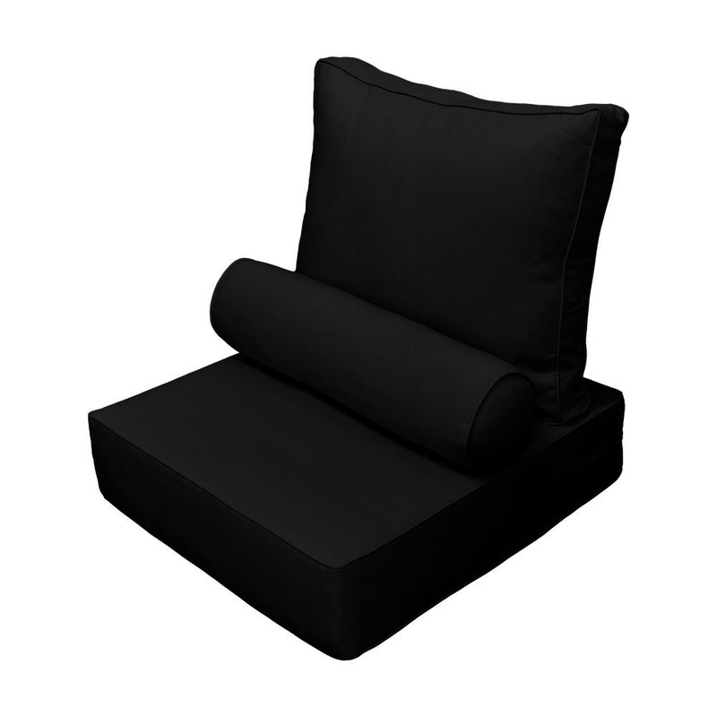 |COVER ONLY| Small Size 23"x24"x6" Outdoor Deep Seat Cushion with Bolster, Water Repellent, Patio Deep Seat Backrest Cushion Bolster Slipcovers Replacement