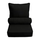 Medium Size 24"x26"x6" Outdoor Deep Seat Cushion with Bolster, Water Repellent, Patio Deep Seat Backrest Cushion Bolster Pillow Insert and Slipcover Set