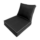 Medium Size 24"x26"x6" Outdoor Deep Seat Cushion with Bolster, Water Repellent, Patio Deep Seat Backrest Cushion Bolster Pillow Insert and Slipcover Set