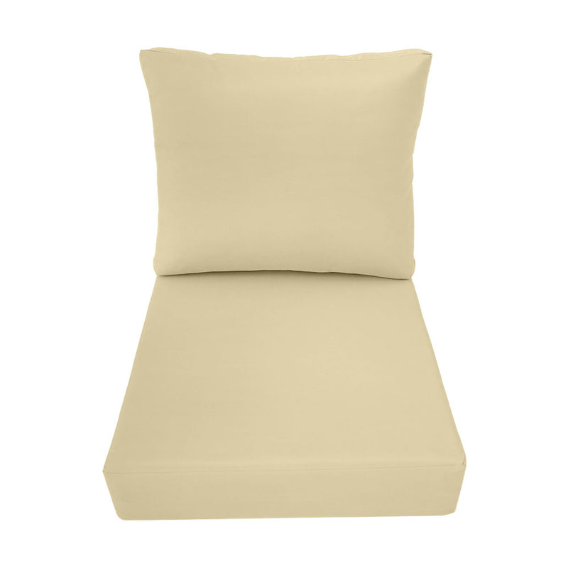 Medium Size 24"x26"x6" Outdoor Deep Seat Cushion, Water Repellent, Patio Deep Seat Backrest Cushion Insert & Cover Set