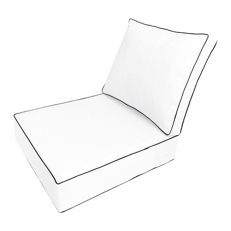 |COVER ONLY| Small Size 23"x24"x6" Outdoor Deep Seat Cushion with Bolster, Water Repellent, Patio Deep Seat Backrest Cushion Bolster Slipcovers Replacement