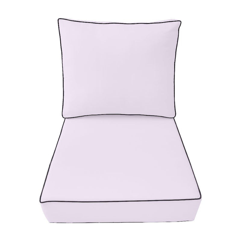 Medium Size 24"x26"x6" Outdoor Deep Seat Cushion, Water Repellent, Patio Deep Seat Backrest Cushion Insert & Cover Set