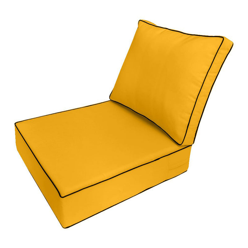 |COVER ONLY| Small Size 23"x24"x6" Outdoor Deep Seat Cushion with Bolster, Water Repellent, Patio Deep Seat Backrest Cushion Bolster Slipcovers Replacement