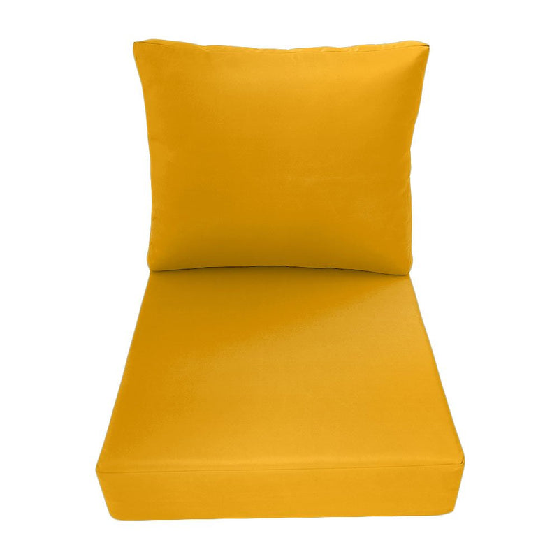 Medium Size 24"x26"x6" Outdoor Deep Seat Cushion, Water Repellent, Patio Deep Seat Backrest Cushion Insert & Cover Set