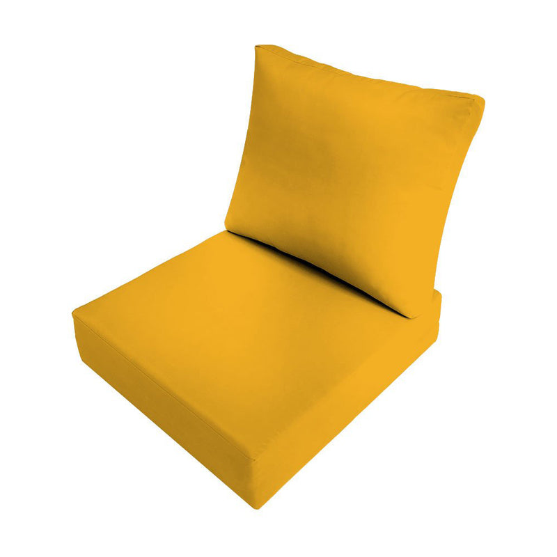 Medium Size 24"x26"x6" Outdoor Deep Seat Cushion, Water Repellent, Patio Deep Seat Backrest Cushion Insert & Cover Set