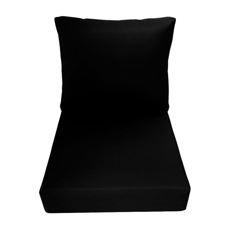 Medium Size 24"x26"x6" Outdoor Deep Seat Cushion, Water Repellent, Patio Deep Seat Backrest Cushion Insert & Cover Set