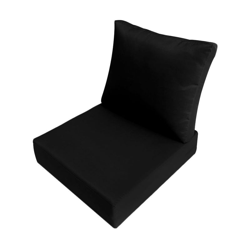 |COVER ONLY| Medium Size 24"x26"x6" Outdoor Deep Seat Cushion with Bolster, Water Repellent, Patio Deep Seat Backrest Cushion Bolster Slipcovers Replacement