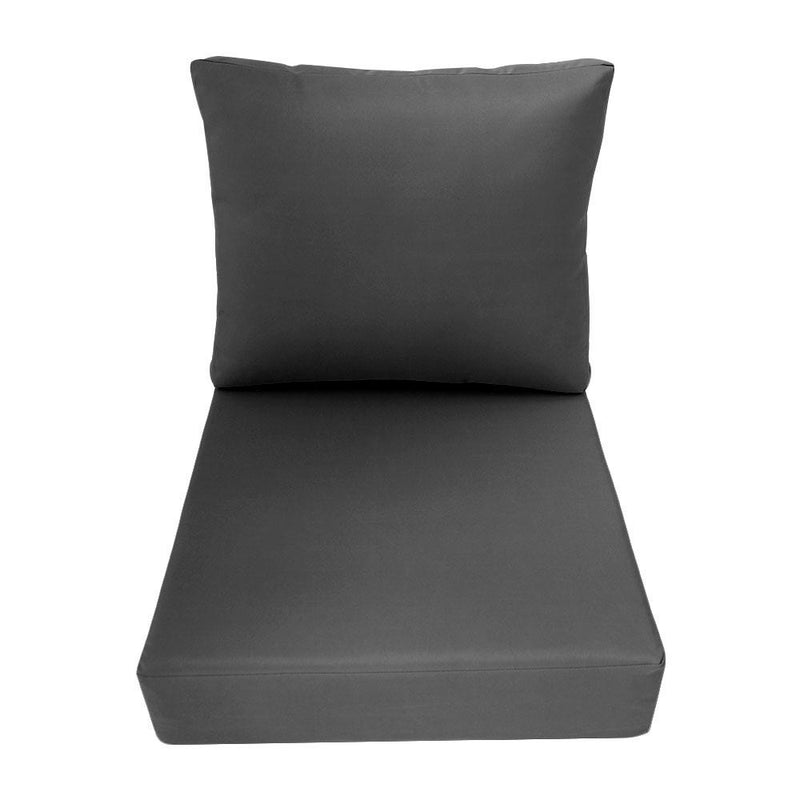 Medium Size 24"x26"x6" Outdoor Deep Seat Cushion, Water Repellent, Patio Deep Seat Backrest Cushion Insert & Cover Set