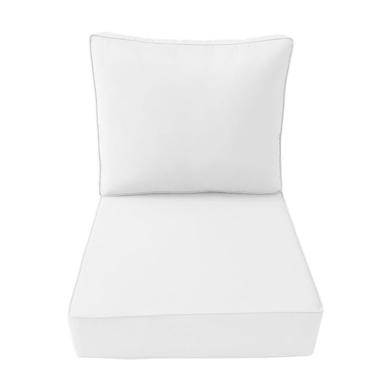 Medium Size 24"x26"x6" Outdoor Deep Seat Cushion, Water Repellent, Patio Deep Seat Backrest Cushion Insert & Cover Set