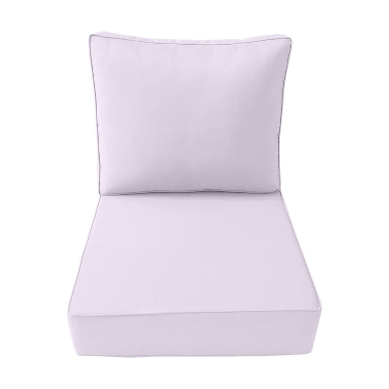 Medium Size 24"x26"x6" Outdoor Deep Seat Cushion, Water Repellent, Patio Deep Seat Backrest Cushion Insert & Cover Set