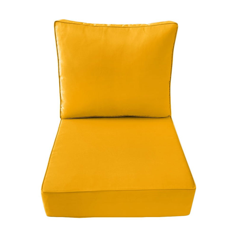 Medium Size 24"x26"x6" Outdoor Deep Seat Cushion, Water Repellent, Patio Deep Seat Backrest Cushion Insert & Cover Set