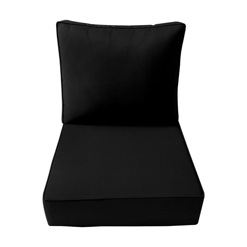 Medium Size 24"x26"x6" Outdoor Deep Seat Cushion, Water Repellent, Patio Deep Seat Backrest Cushion Insert & Cover Set