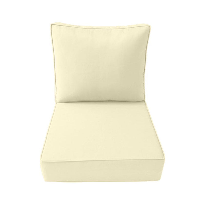 Medium Size 24"x26"x6" Outdoor Deep Seat Cushion, Water Repellent, Patio Deep Seat Backrest Cushion Insert & Cover Set