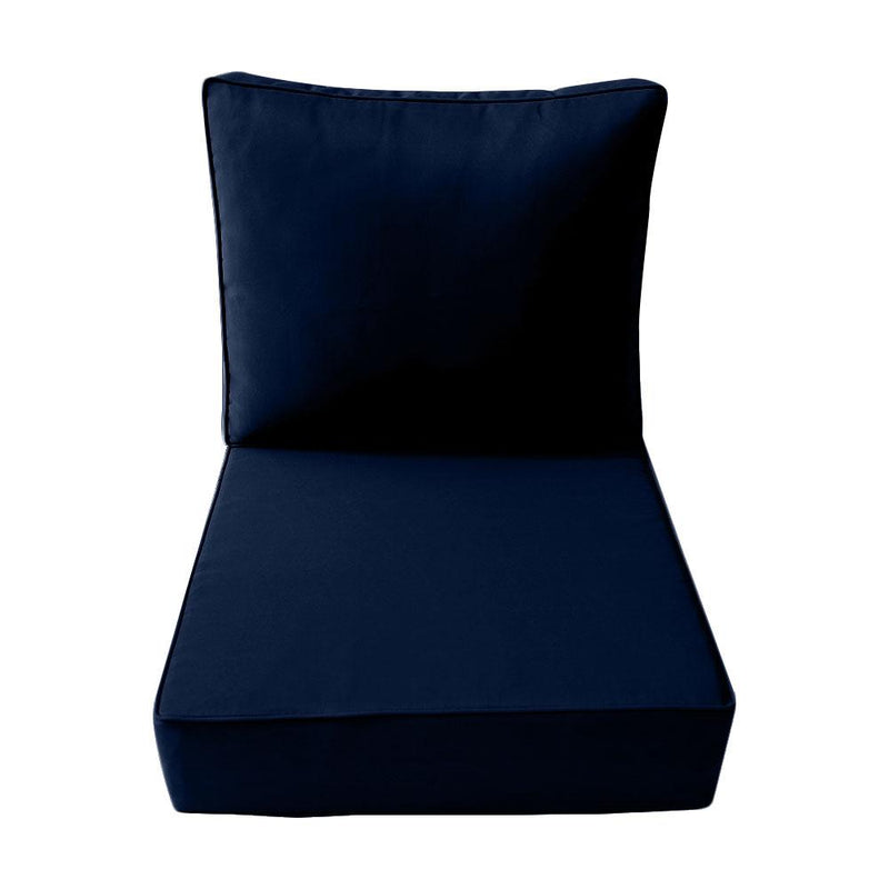 Medium Size 24"x26"x6" Outdoor Deep Seat Cushion, Water Repellent, Patio Deep Seat Backrest Cushion Insert & Cover Set
