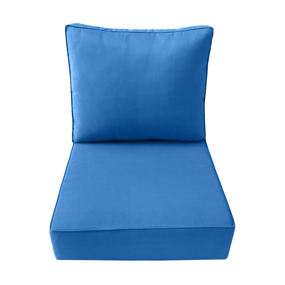 Small Size 23"x24"x6" Outdoor Deep Seat Cushion, Water Repellent, Patio Deep Seat Backrest Cushion Insert & Cover Set