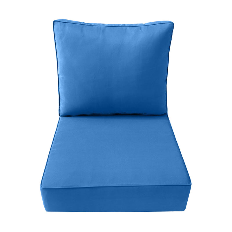 Medium Size 24"x26"x6" Outdoor Deep Seat Cushion, Water Repellent, Patio Deep Seat Backrest Cushion Insert & Cover Set
