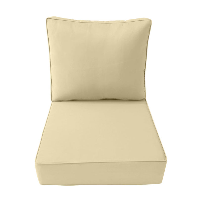 Medium Size 24"x26"x6" Outdoor Deep Seat Cushion, Water Repellent, Patio Deep Seat Backrest Cushion Insert & Cover Set