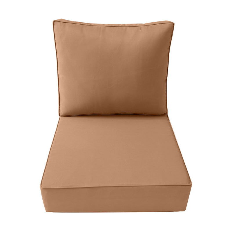 Medium Size 24"x26"x6" Outdoor Deep Seat Cushion, Water Repellent, Patio Deep Seat Backrest Cushion Insert & Cover Set