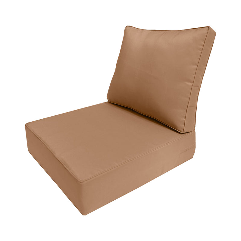 |COVER ONLY| Large Size 26x30x6 Outdoor Deep Seat Cushion with Bolster, Water Repellent, Patio Deep Seat Backrest Cushion Bolster Slipcovers Replacement