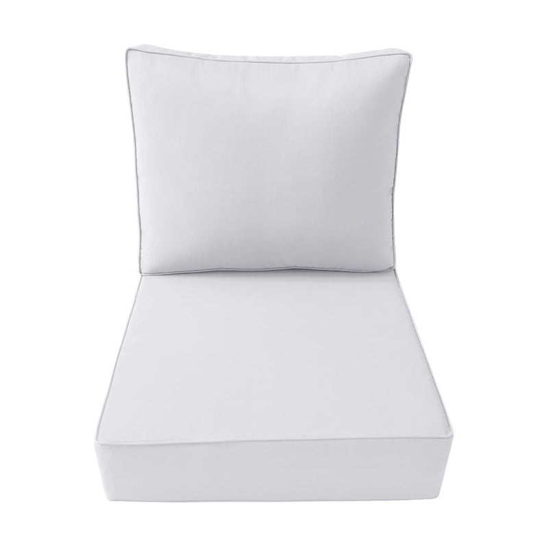 Medium Size 24"x26"x6" Outdoor Deep Seat Cushion, Water Repellent, Patio Deep Seat Backrest Cushion Insert & Cover Set