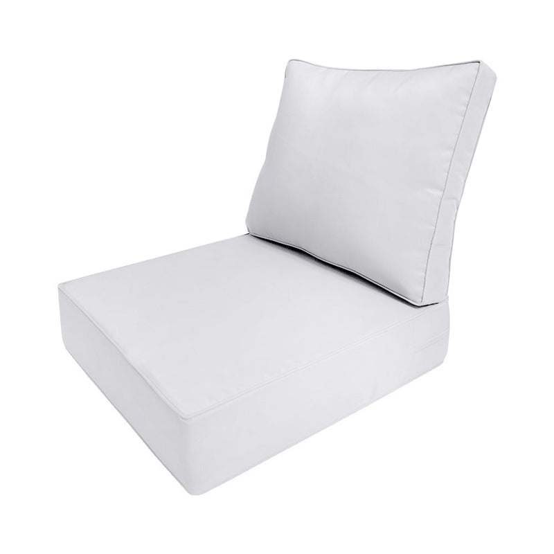 |COVER ONLY| Small Size 23"x24"x6" Outdoor Deep Seat Cushion with Bolster, Water Repellent, Patio Deep Seat Backrest Cushion Bolster Slipcovers Replacement