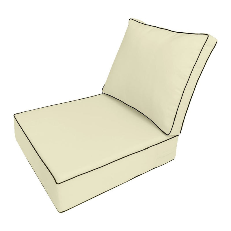 |COVER ONLY| Medium Size 24"x26"x6" Outdoor Deep Seat Cushion with Bolster, Water Repellent, Patio Deep Seat Backrest Cushion Bolster Slipcovers Replacement