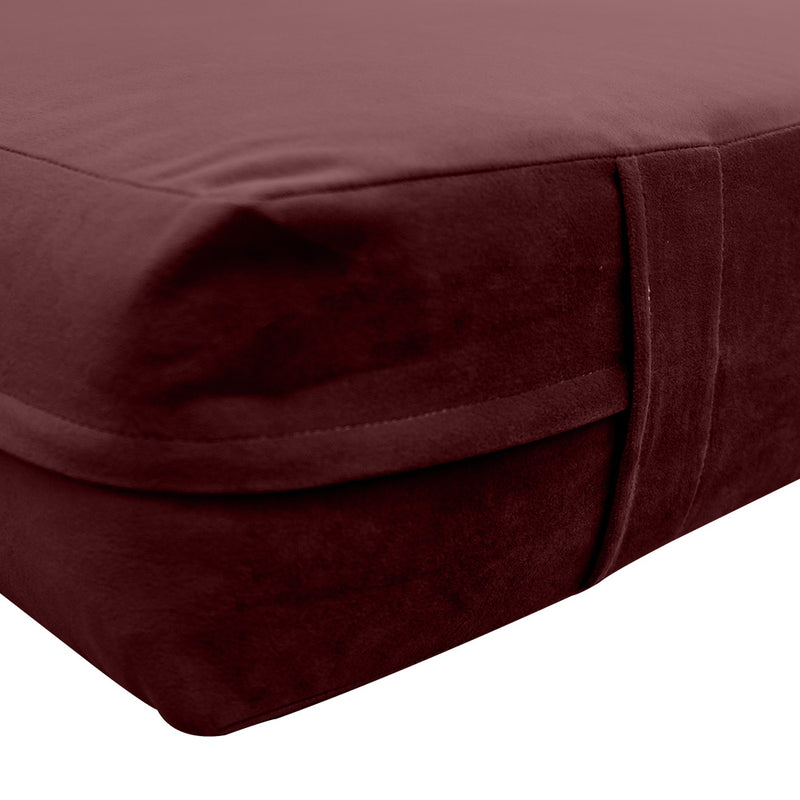 STYLE V3 - Velvet Indoor Daybed Mattress Bolster Backrest Cushion Pillow |COVERS ONLY|