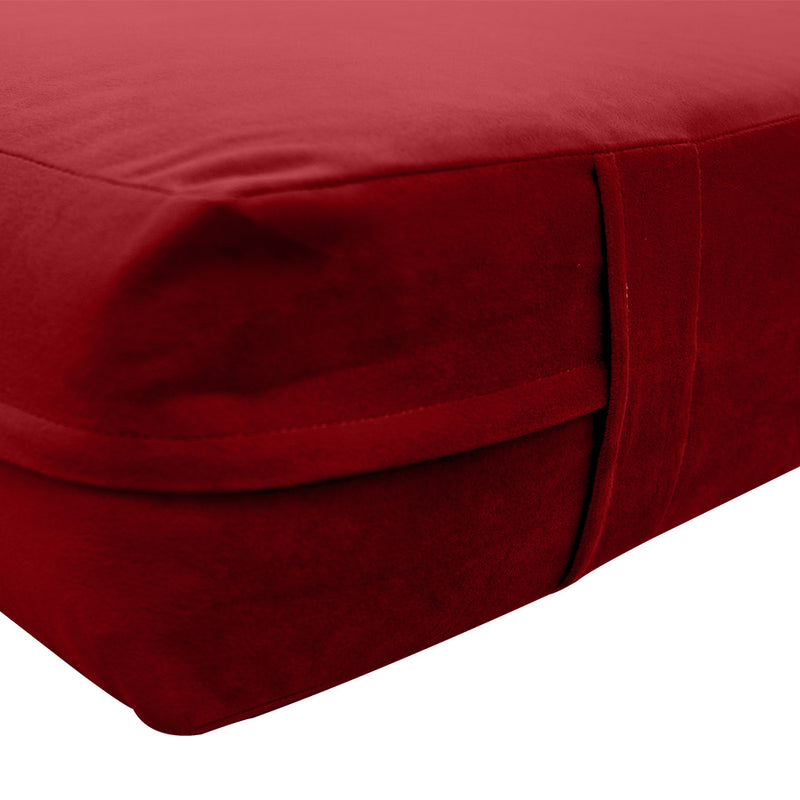 STYLE V3 - Velvet Indoor Daybed Mattress Bolster Backrest Cushion Pillow |COVERS ONLY|
