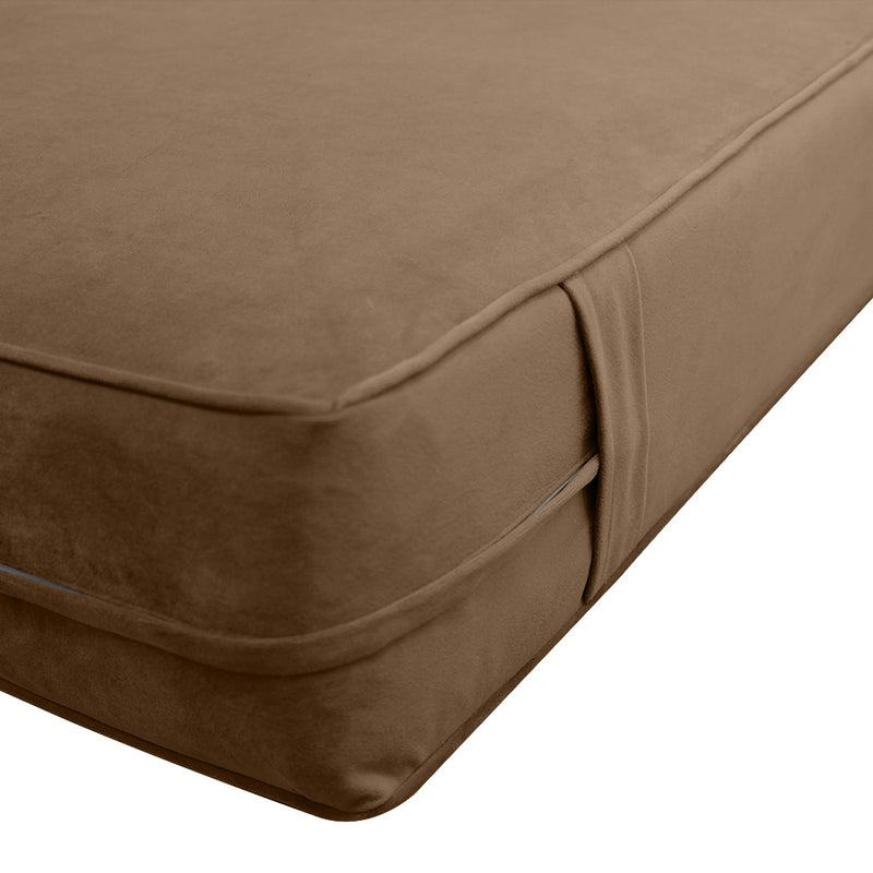 STYLE V3 - Velvet Indoor Daybed Mattress Bolster Backrest Cushion Pillow |COVERS ONLY|
