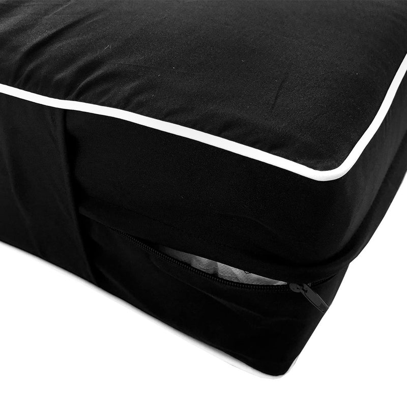 Style4 Queen Size 5PC Contrast Pipe Outdoor Daybed Mattress Bolster Pillow Fitted Sheet Slip Cover Only AD109