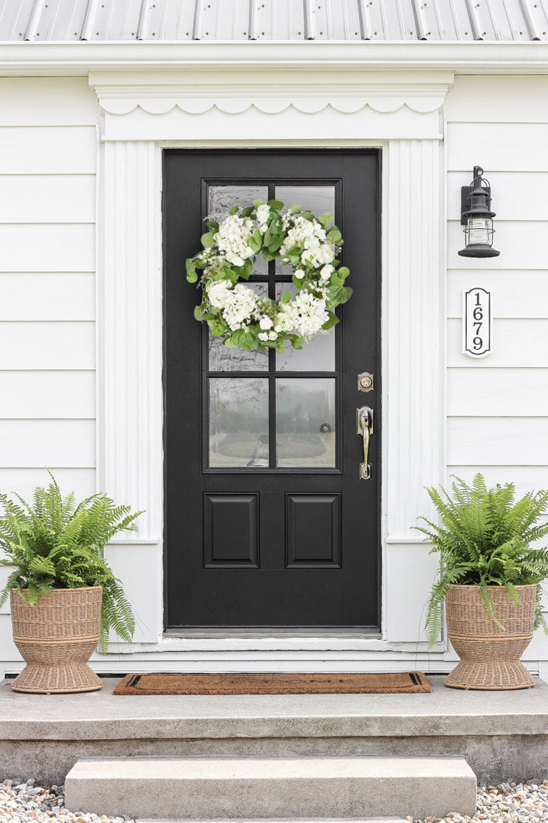 24'' Spring Botanical Artificial Hydrangea And Ranunculus Wreath Natural Silk Floral Home Decor
