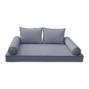 STYLE 1 - Mattress & Pillow Bolster Cushion for Outdoor Indoor Daybed Porch Swing Bed Full Size | COVERS ONLY |