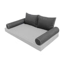 STYLE 1 Pillow & Bolster Cushion for Outdoor Indoor Daybed Porch Swing Bed Full Size | COVERS ONLY |