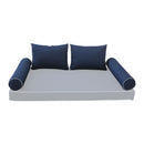 STYLE 1 Pillow & Bolster Cushion for Outdoor Indoor Daybed Porch Swing Bed Twin Size | COVERS ONLY |