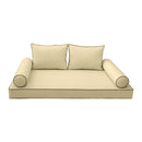 STYLE 1 - Mattress & Pillow Bolster Cushion for Outdoor Indoor Daybed Porch Swing Bed Twin-XL Size | COVERS ONLY |