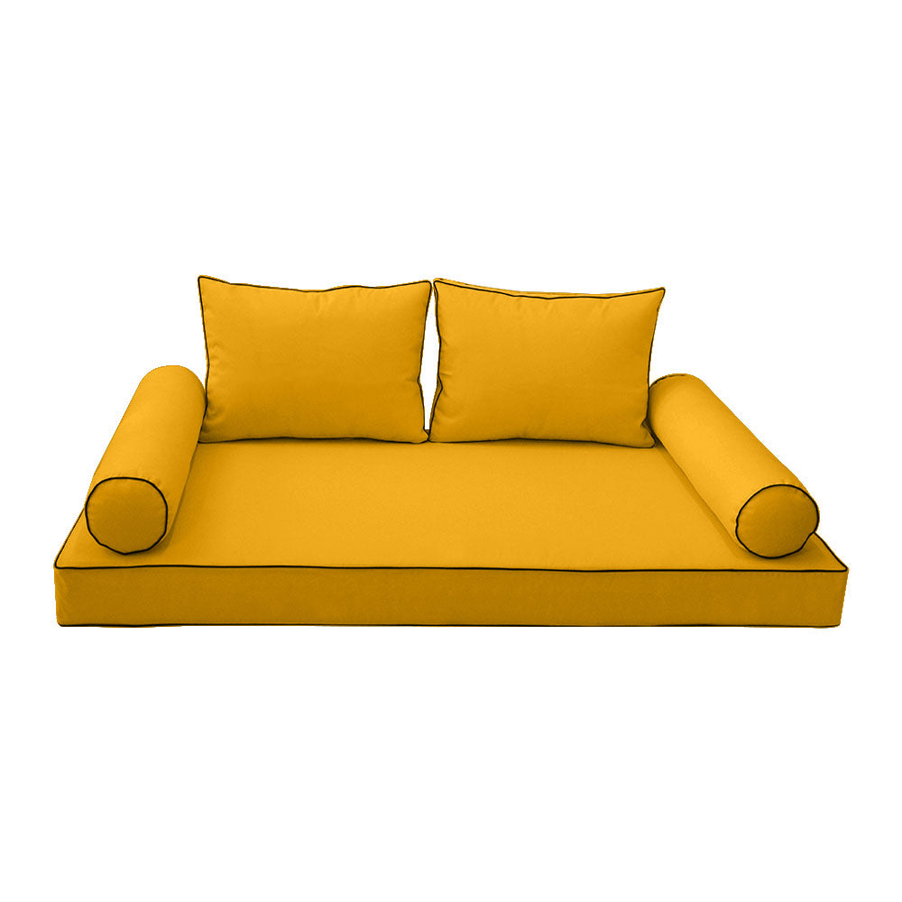 STYLE 1 - Mattress & Pillow Bolster Cushion Cover and Insert for Outdoor Indoor Daybed Porch Swing Bed Crib Size