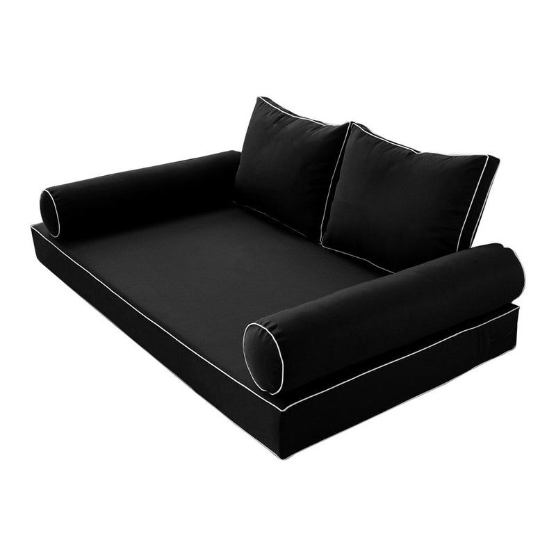 STYLE 1 - Outdoor Daybed Cover Mattress Cushion Pillow Insert Twin-XL Size
