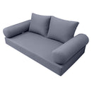STYLE 1 - Mattress & Pillow Bolster Cushion for Outdoor Indoor Daybed Porch Swing Bed Queen Size | COVERS ONLY |