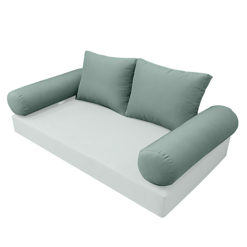 STYLE 1 Pillow & Bolster Cushion for Outdoor Indoor Daybed Porch Swing Bed Queen Size | COVERS ONLY |